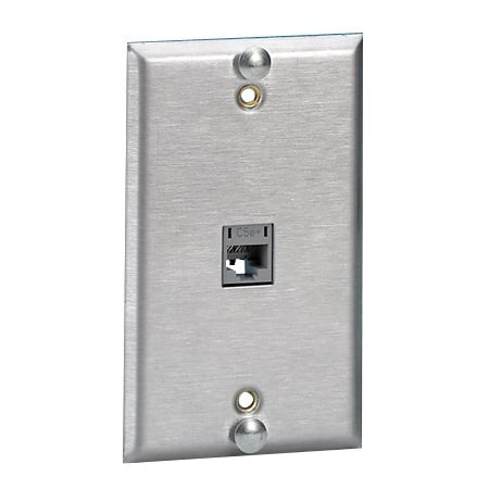 Hubbell Premise Wiring 1-PORT FLUSH MT UNLOADED, 630 SERIES WALL PHONE PLATE P630S1G